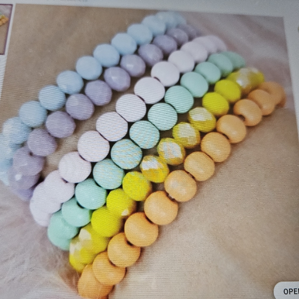 A Girl Thing Pastel Beaded Bracelets Set